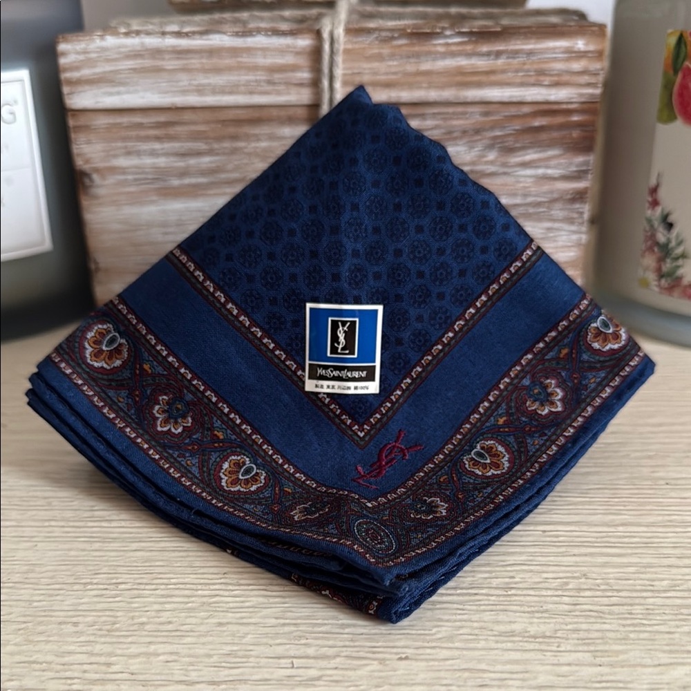 *** New Yves Saint Laurent Navy Scarf***